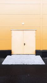 Closed door of building