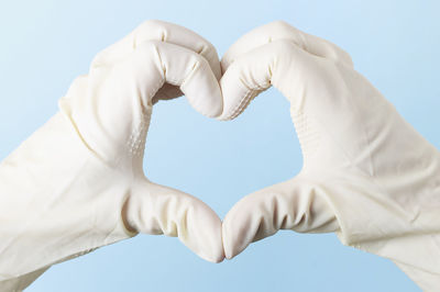 Low angle view of heart shape against clear sky