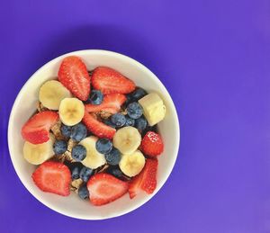 Directly above shot of breakfast served on table