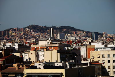 High angle view of townscape against sky