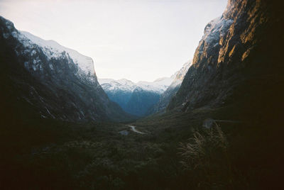 Scenic view of mountains against sky