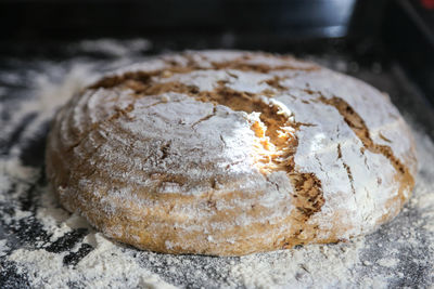 Close-up of bread on table