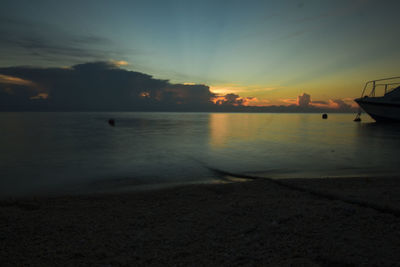 Scenic view of sunset over sea