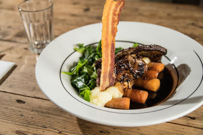 Close-up of food in bowl on table