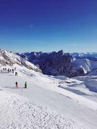 Skiing on the zugspitze glacier 