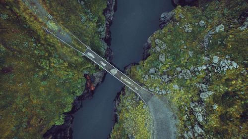 Directly above shot of bridge over river