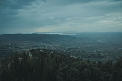 High angle view of landscape against sky