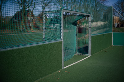 View of empty soccer field