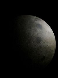 Close-up of moon over black background