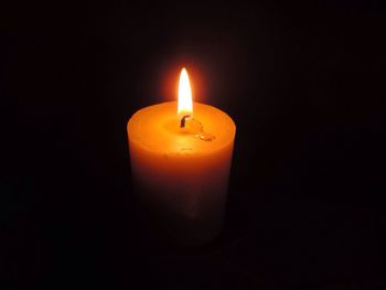 Close-up of illuminated candle