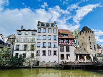 Beautiful travel landscape in strasbourg., france on a sunny day.