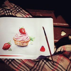Close-up of cake on table