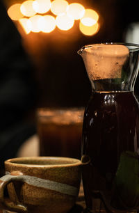 Close-up of coffee cup on table