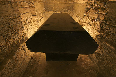 High angle view of stone wall