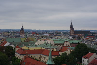 Townscape against sky in city