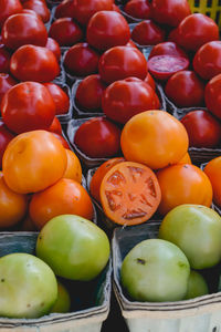 Full frame shot of apples for sale at market stall