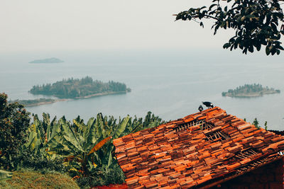 Panoramic view of building and trees against sky