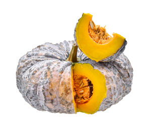 Close-up of pumpkin against white background