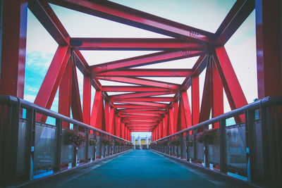 Red bridge at tahara, japan