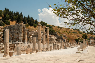 View of cemetery against sky