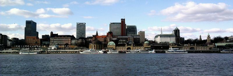 River with built structures in distance