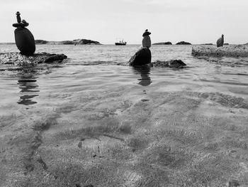 Scenic view of rocks in sea