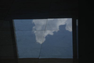 Close-up of sky seen through window