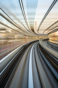 Blurred motion of train