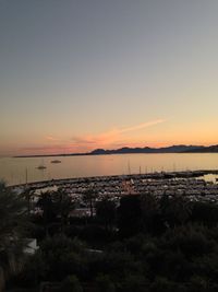 Scenic view of sea at sunset
