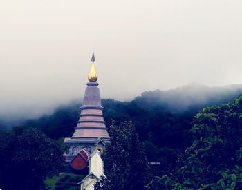 View of temple building against sky