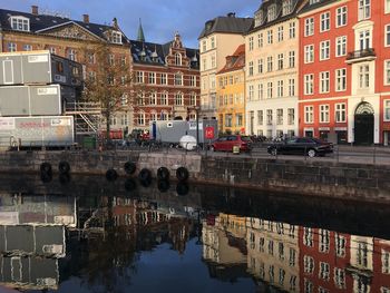 Reflection of buildings in canal