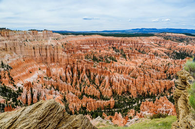 Scenic view of landscape against cloudy sky