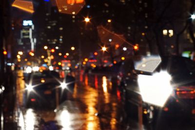 Illuminated city at night