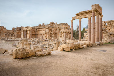 Old ruins of temple against sky