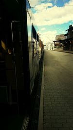 Railroad track against sky