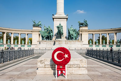 Heroes square in budapest, hungary