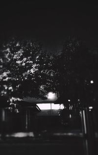 Illuminated street light at night