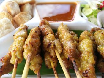Close-up of vegetables in plate