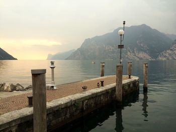 Scenic view of river during foggy weather