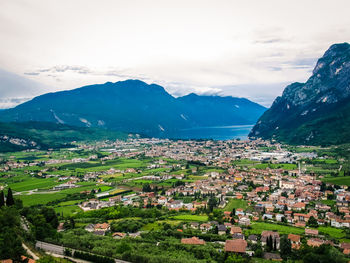 High angle view of a sea