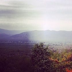 Scenic view of lake and mountains