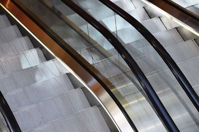 High angle view of escalator