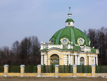 View of cemetery against building