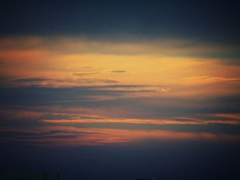 Low angle view of sky at sunset