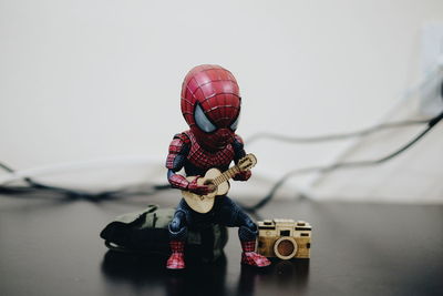 Boy playing with toy car