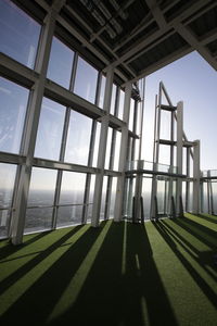 Sunlight falling on glass window of building