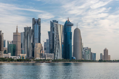 Morning view of doha city, qatar, middle east.