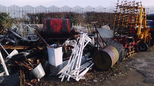 Abandoned objects in junkyard