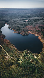 High angle view of sea against sky