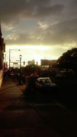 City street at sunset